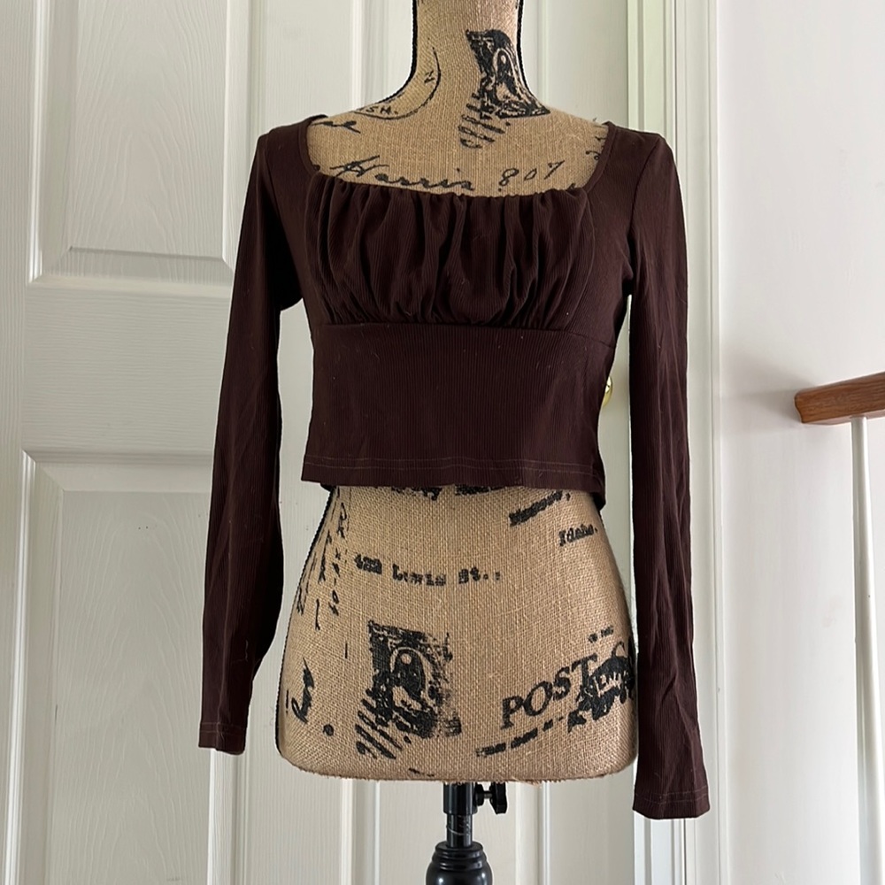 Long Sleeve Rouched Front Shirt